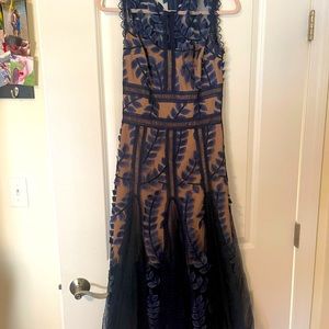 Revolve navy blue and black lace dress